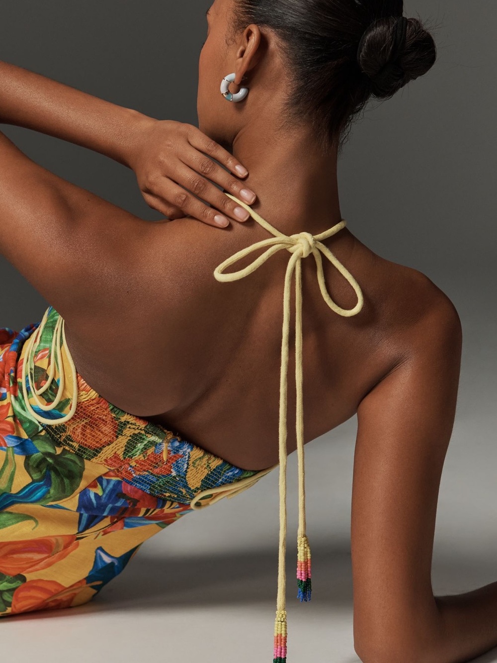 Farm Rio Bright Nature Linen Halter Mini Dress - Picture 8 of 9